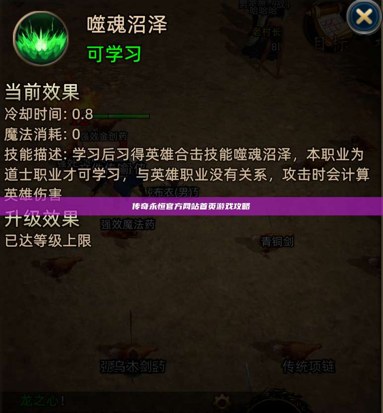 传奇永恒官方网站首页游戏攻略